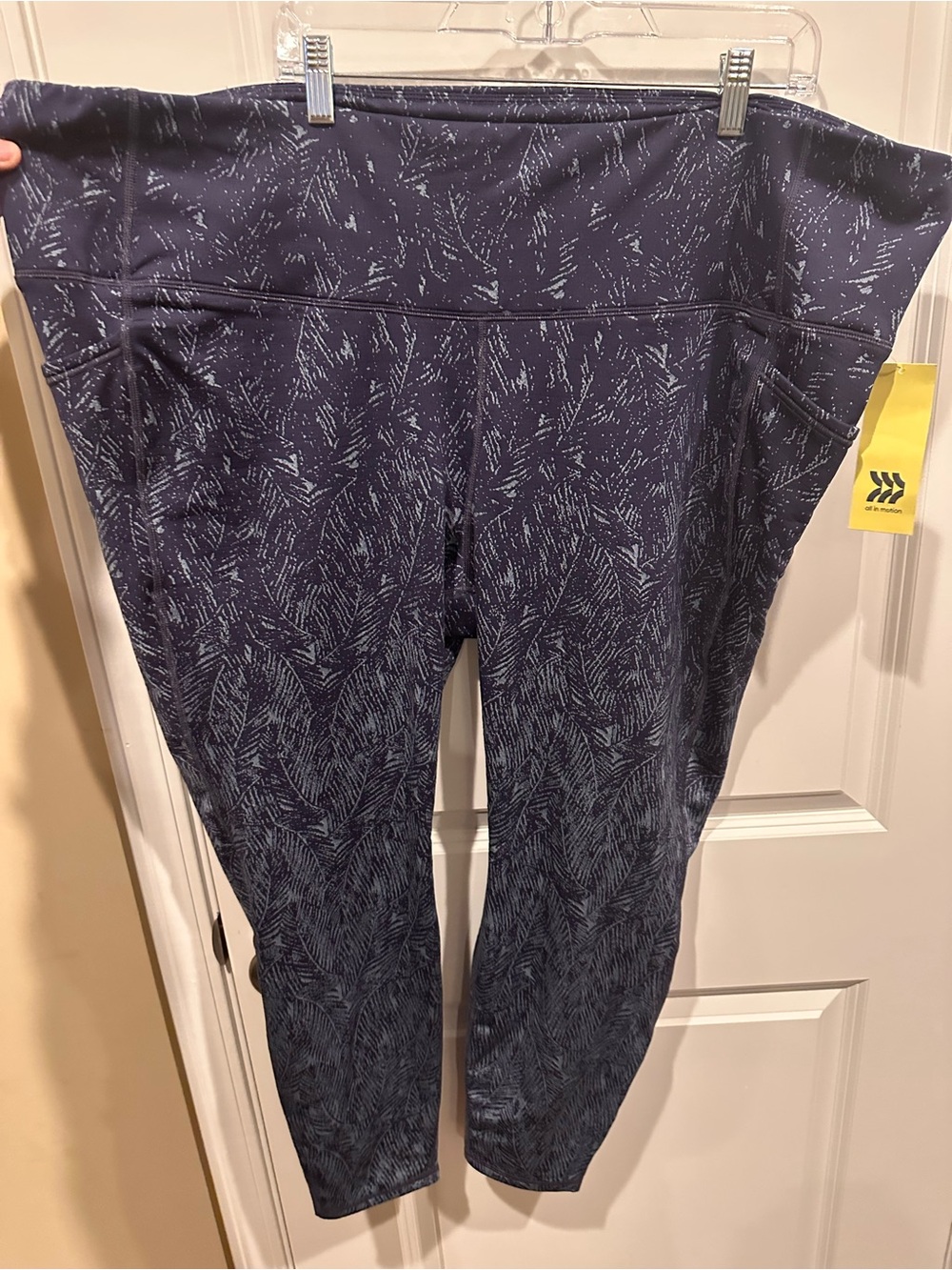 all in motion Navy Patterned High-Rise Leggings